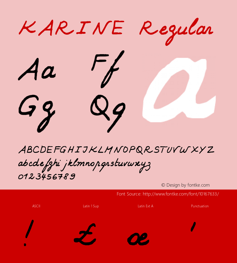 KARINE Regular 1999; 1.0, initial release图片样张