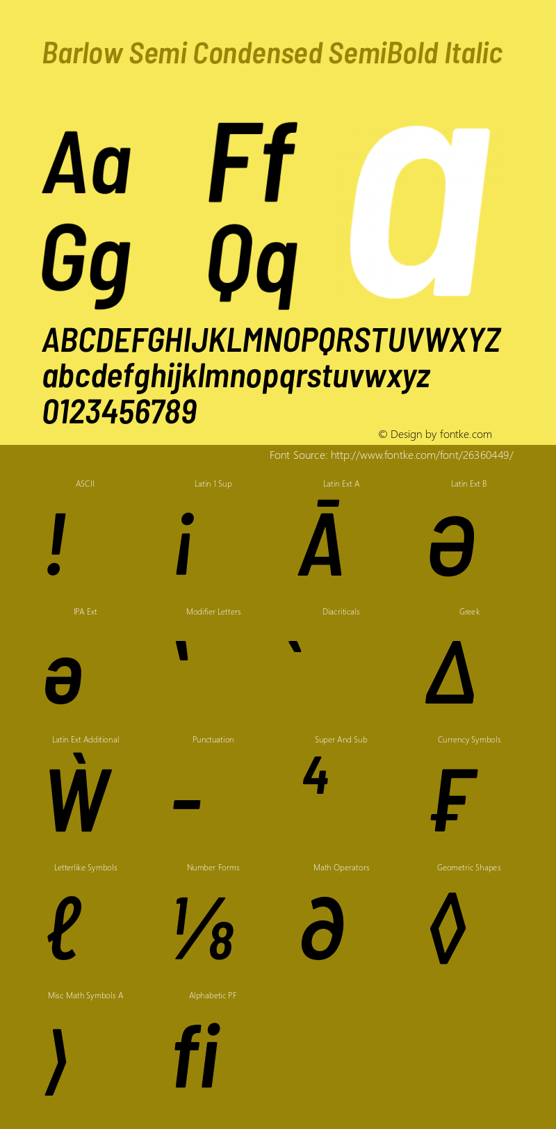 Barlow Semi Condensed SemiBold Italic Version 1.403;PS 001.403;hotconv 1.0.88;makeotf.lib2.5.64775图片样张