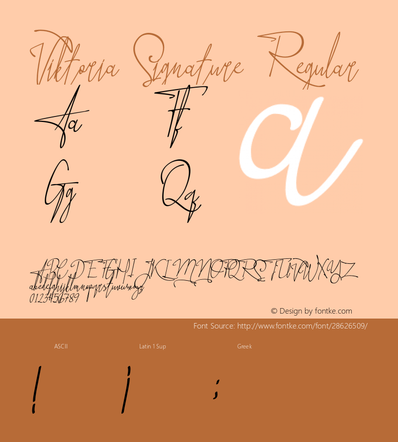 Viktoria Signature Version 1.00;February 20, 2019;FontCreator 11.5.0.2422 64-bit图片样张