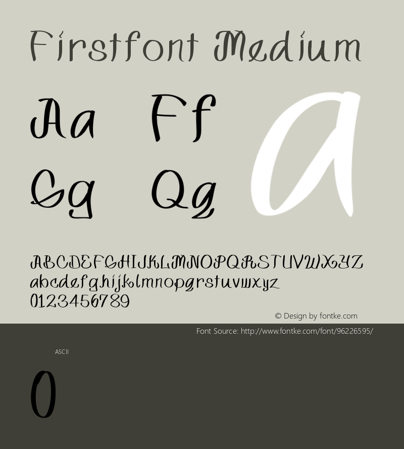 Firstfont Version 001.000图片样张