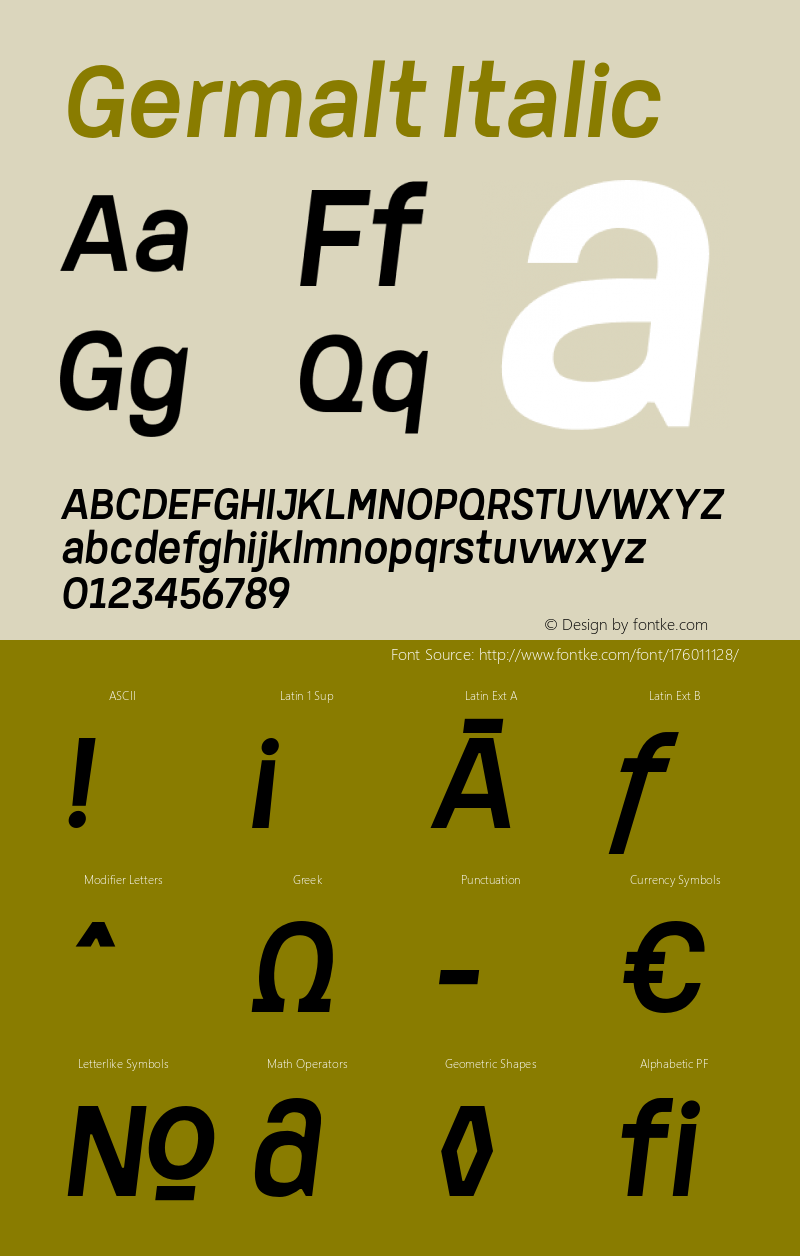 Germalt-Italic Version 1.000图片样张