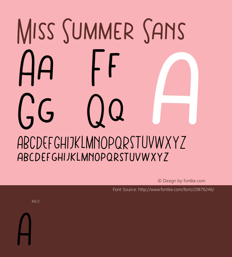 Miss Summer Version 1.002;Fontself Maker 1.1.1图片样张