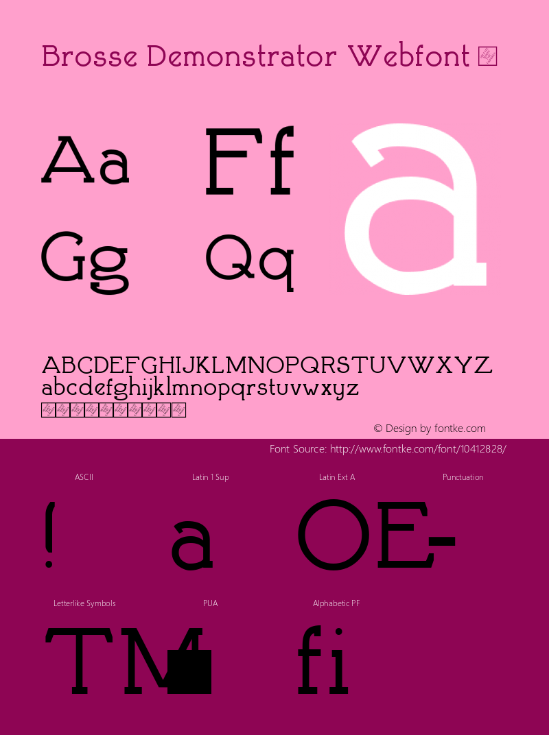 Brosse Demonstrator Webfont  This is a protected webfont and is intended for CSS @font-face use ONLY. Reverse engineering this font is strictly prohibited.图片样张