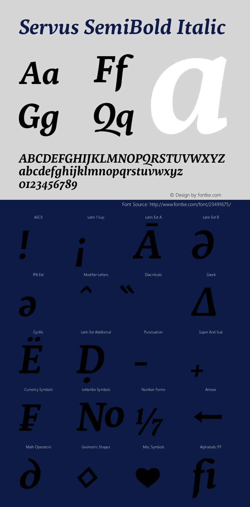 Servus SemiBold Italic Version 1.504;PS 001.504;hotconv 1.0.88;makeotf.lib2.5.64775图片样张