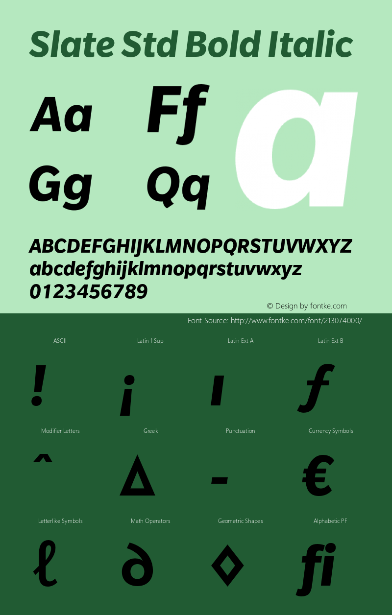 Slate Std Bold Italic Version 1.01, build 10, s3图片样张