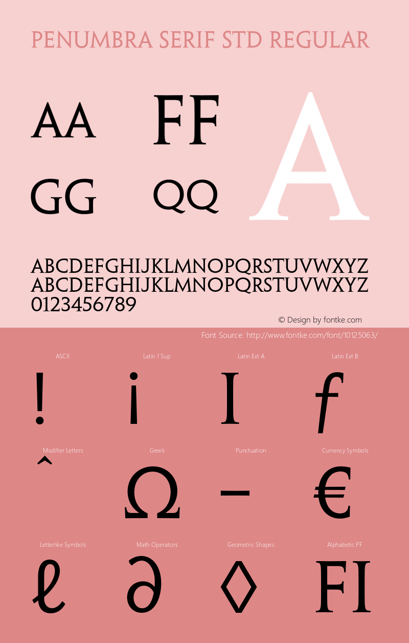 Penumbra Serif Std Regular OTF 1.018;PS 001.002;Core 1.0.31;makeotf.lib1.4.1585图片样张