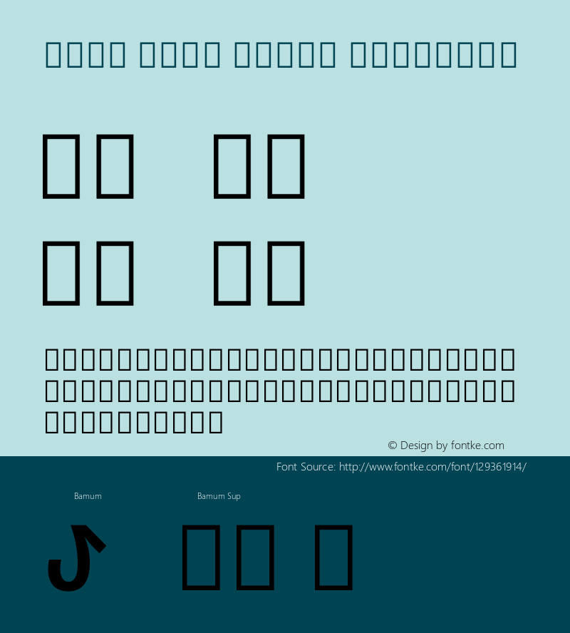 Noto Sans Bamum SemiBold Version 2.000图片样张