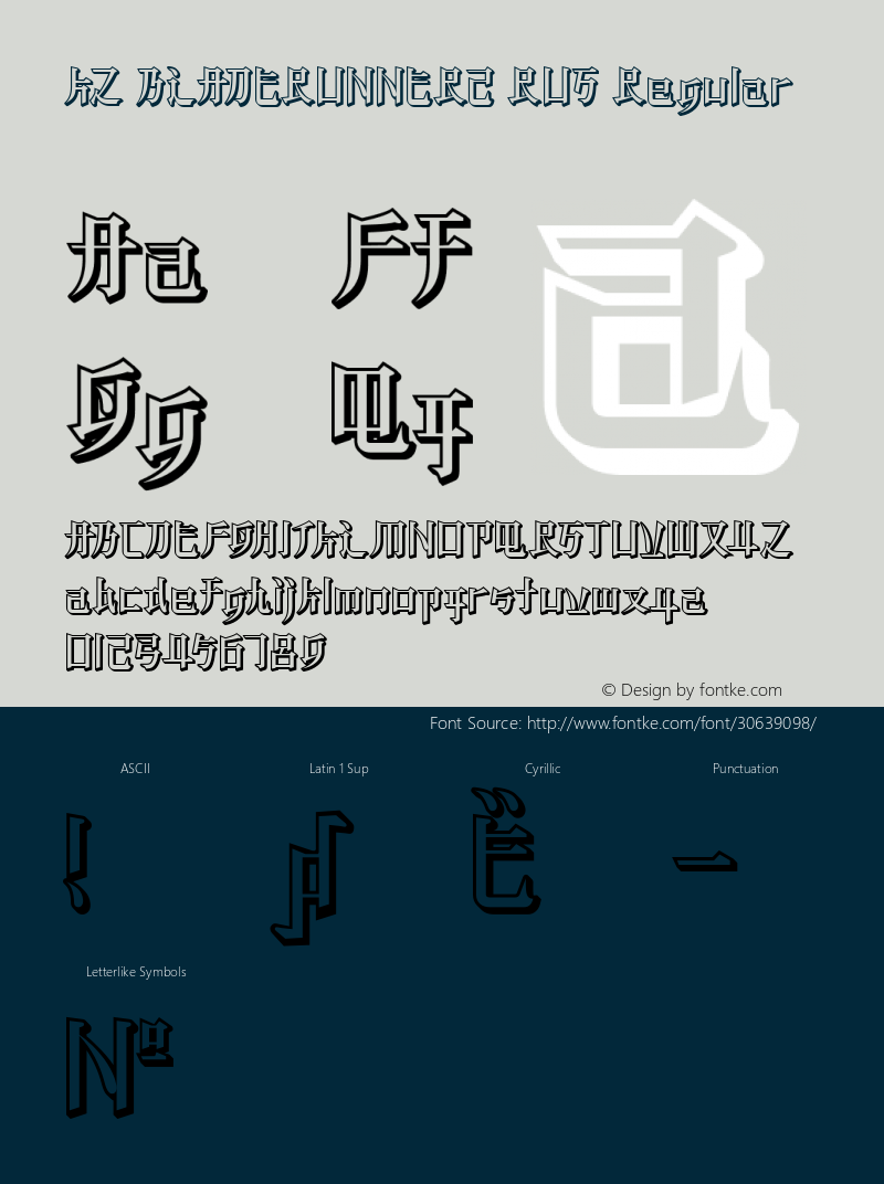 KZ BLADERUNNER2 RUS Version 1.00;March 25, 2019;FontCreator 11.5.0.2430 32-bit图片样张