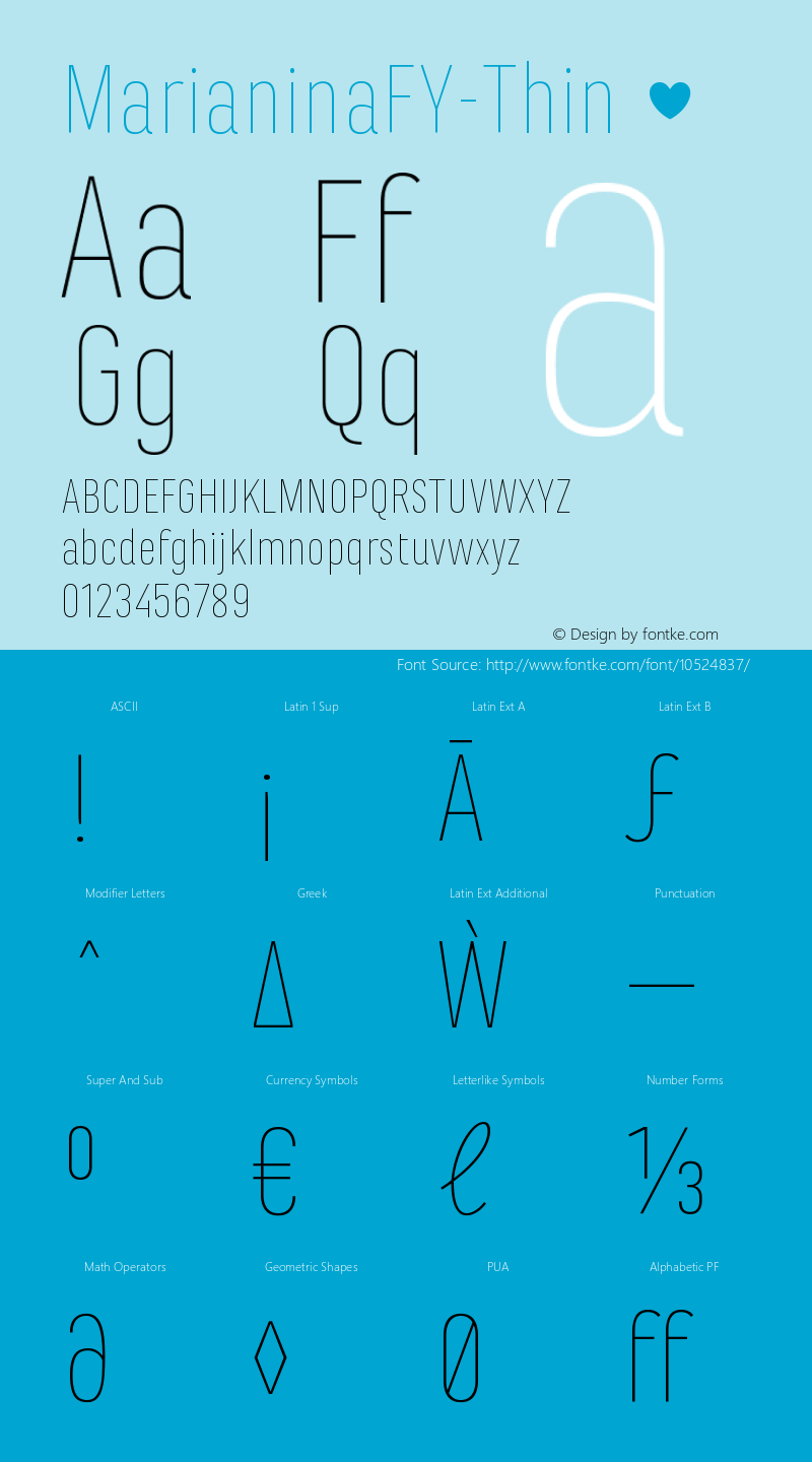 MarianinaFY-Thin ☞ Version 1.000;com.myfonts.fontyou.marianina-fy.thin.wfkit2.44xb图片样张