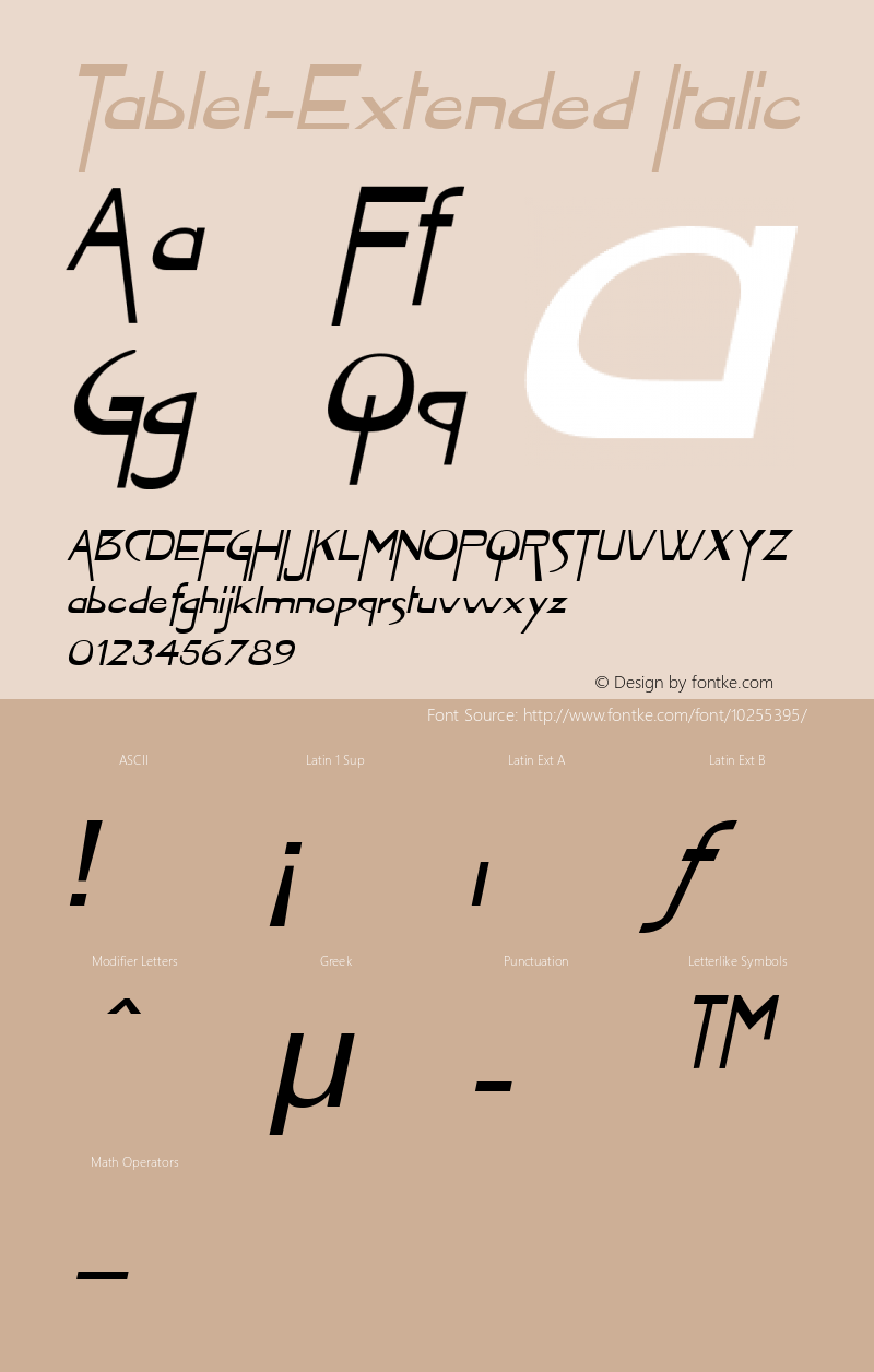 Tablet-Extended Italic 1.0/1995: 2.0/2001图片样张