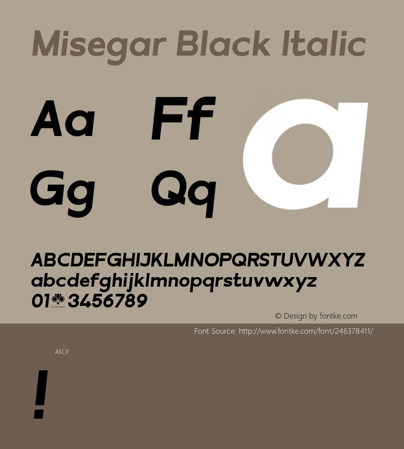 Misegar-BlackItalic Version 1.000图片样张