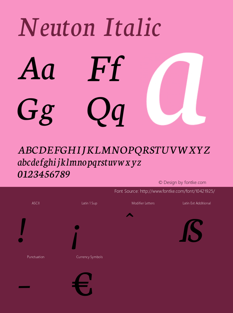 Neuton Italic Version 1.43图片样张