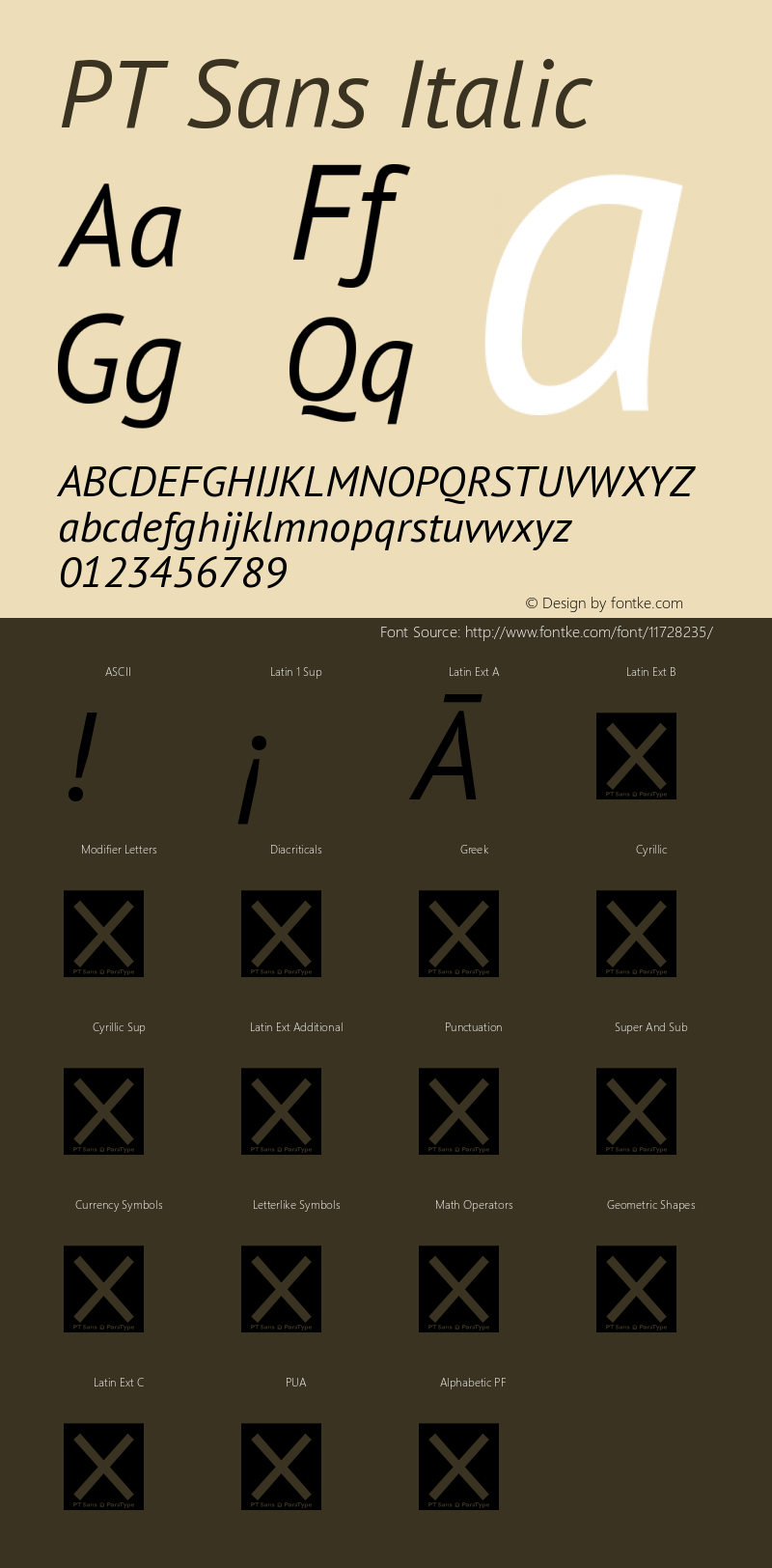 PT Sans Italic Version 2.003W OFL图片样张