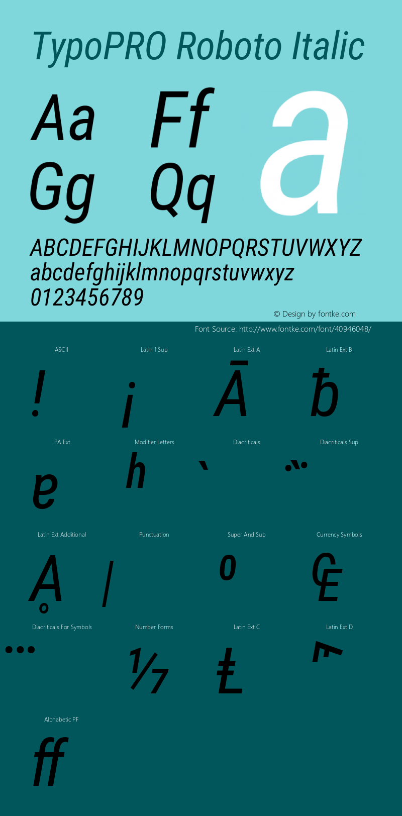 TypoPRO Roboto Condensed Italic Version 2.138图片样张