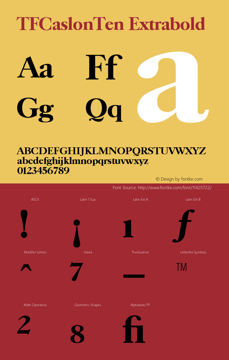 TFCaslonTen Extrabold Version 001.000图片样张