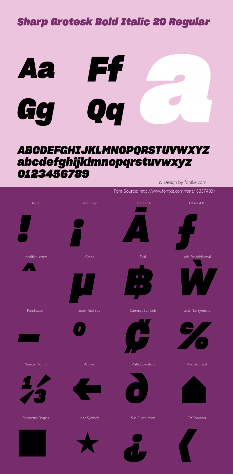 Sharp Grotesk Bold Italic 20 Regular Version 1.001;PS 001.001;hotconv 1.0.88;makeotf.lib2.5.64775图片样张