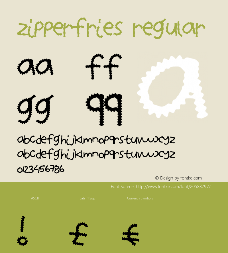 ZipperFries Version 1.00 January 1, 2013, initial release图片样张