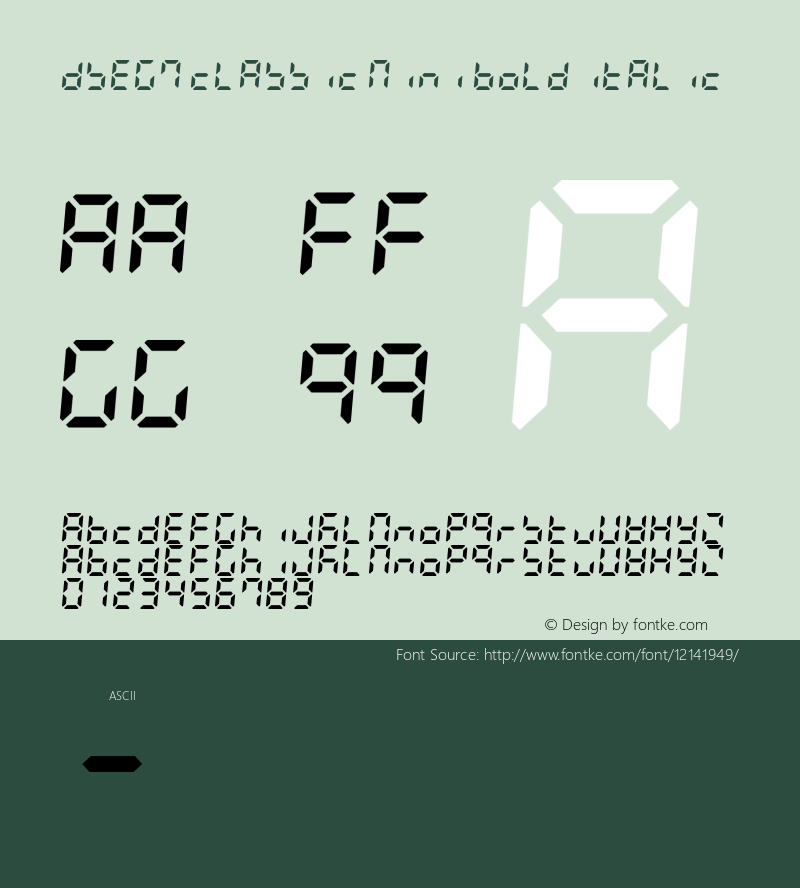 DSEG7 Classic Mini Bold Italic Version 0.1图片样张