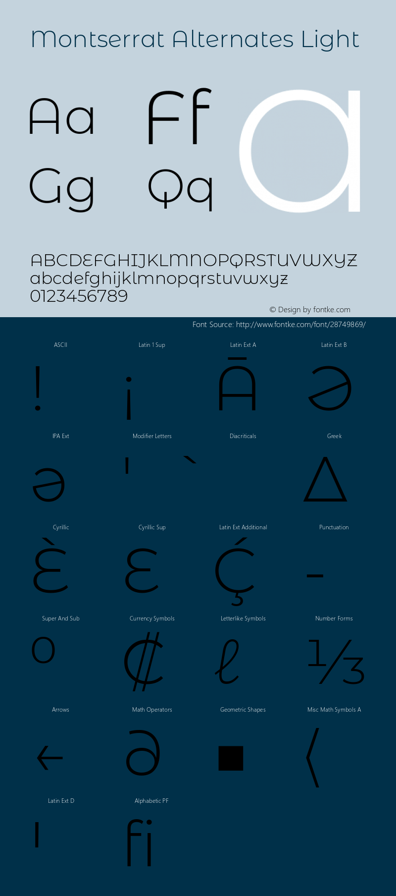 Montserrat Alternates Light Version 7.200图片样张