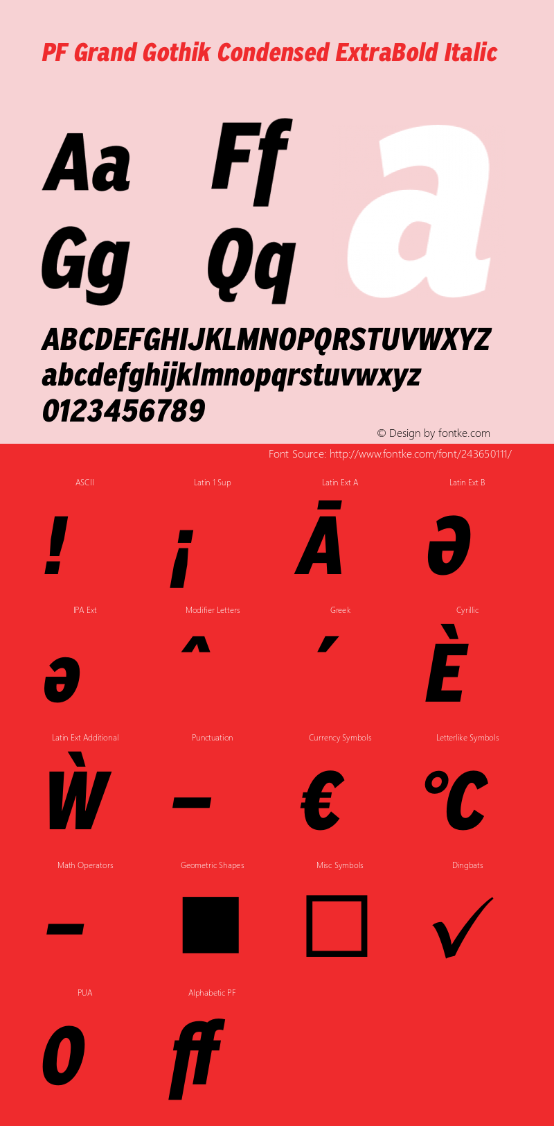 PF Grand Gothik Condensed ExtraBold Italic Version 1.001 | web-otf图片样张