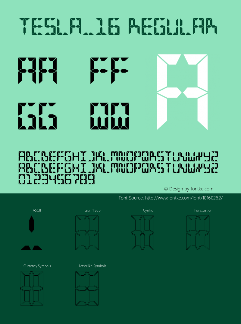 TESLA_16 Regular OTF 1.000;PS 001.000;Core 1.0.29图片样张