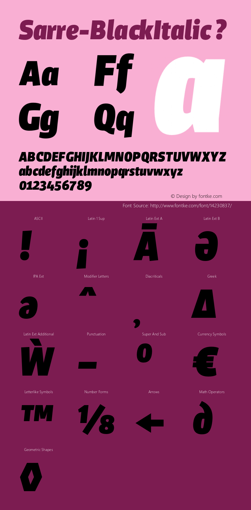 Sarre-BlackItalic ? 1.000;com.myfonts.stereotypes.sarre.black-italic.wfkit2.44FR图片样张