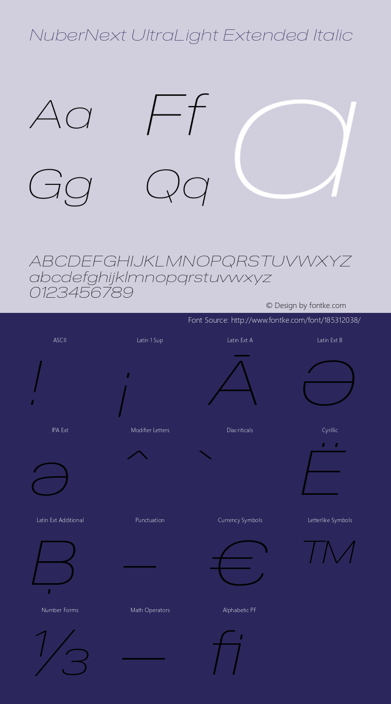 NuberNext UltraLight Extended Italic Version 001.002 February 2020图片样张