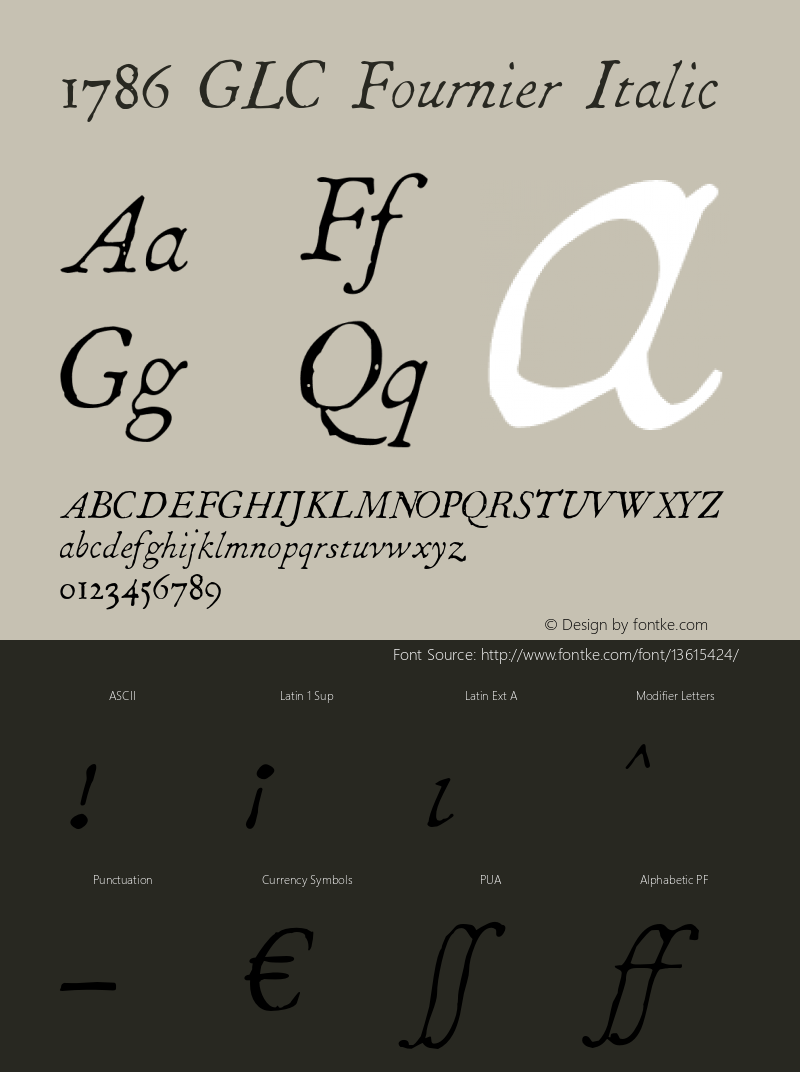 1786 GLC Fournier Italic Version 1.000图片样张