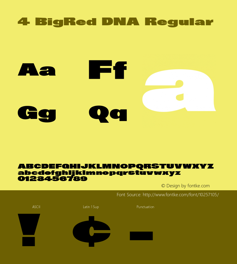 4 BigRed DNA Regular Macromedia Fontographer 4.1 9/13/99图片样张