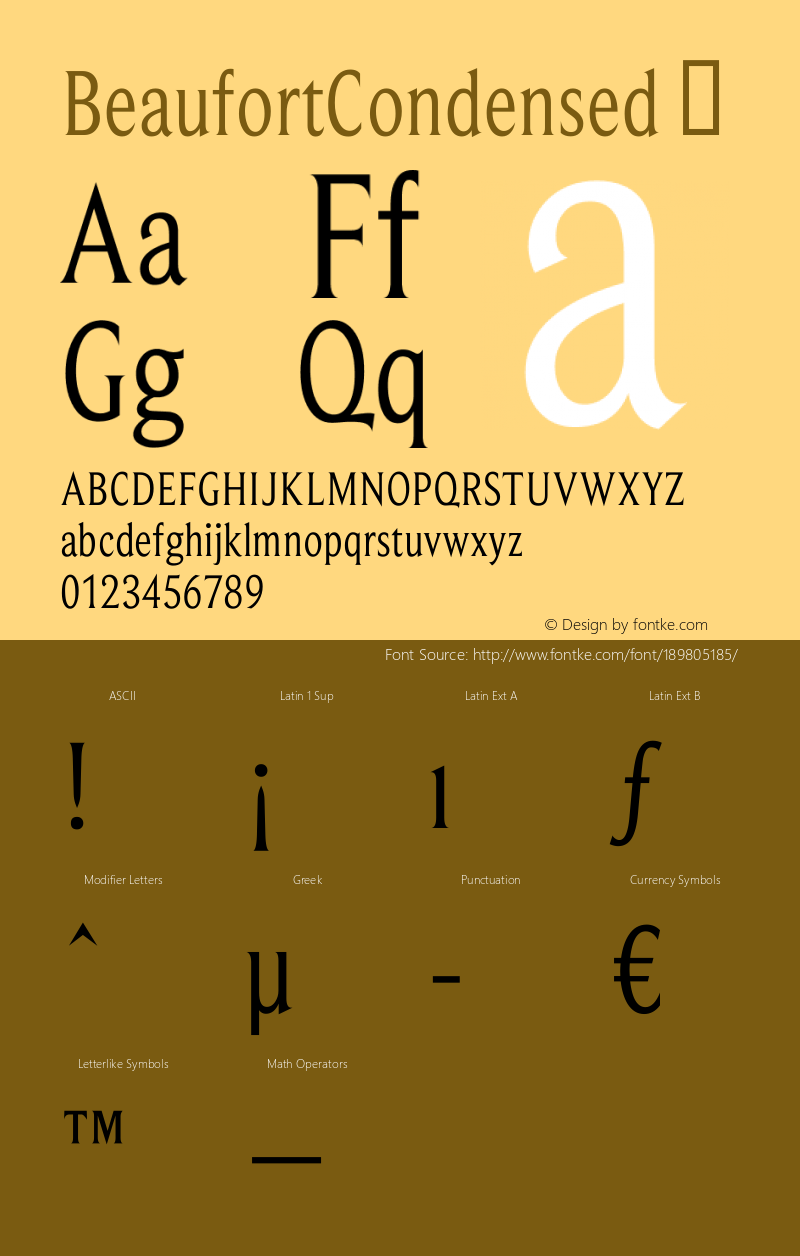 ☞BeaufortCondensed Version 2.02;com.myfonts.shinn.beaufort.condensed.wfkit2.BgF图片样张