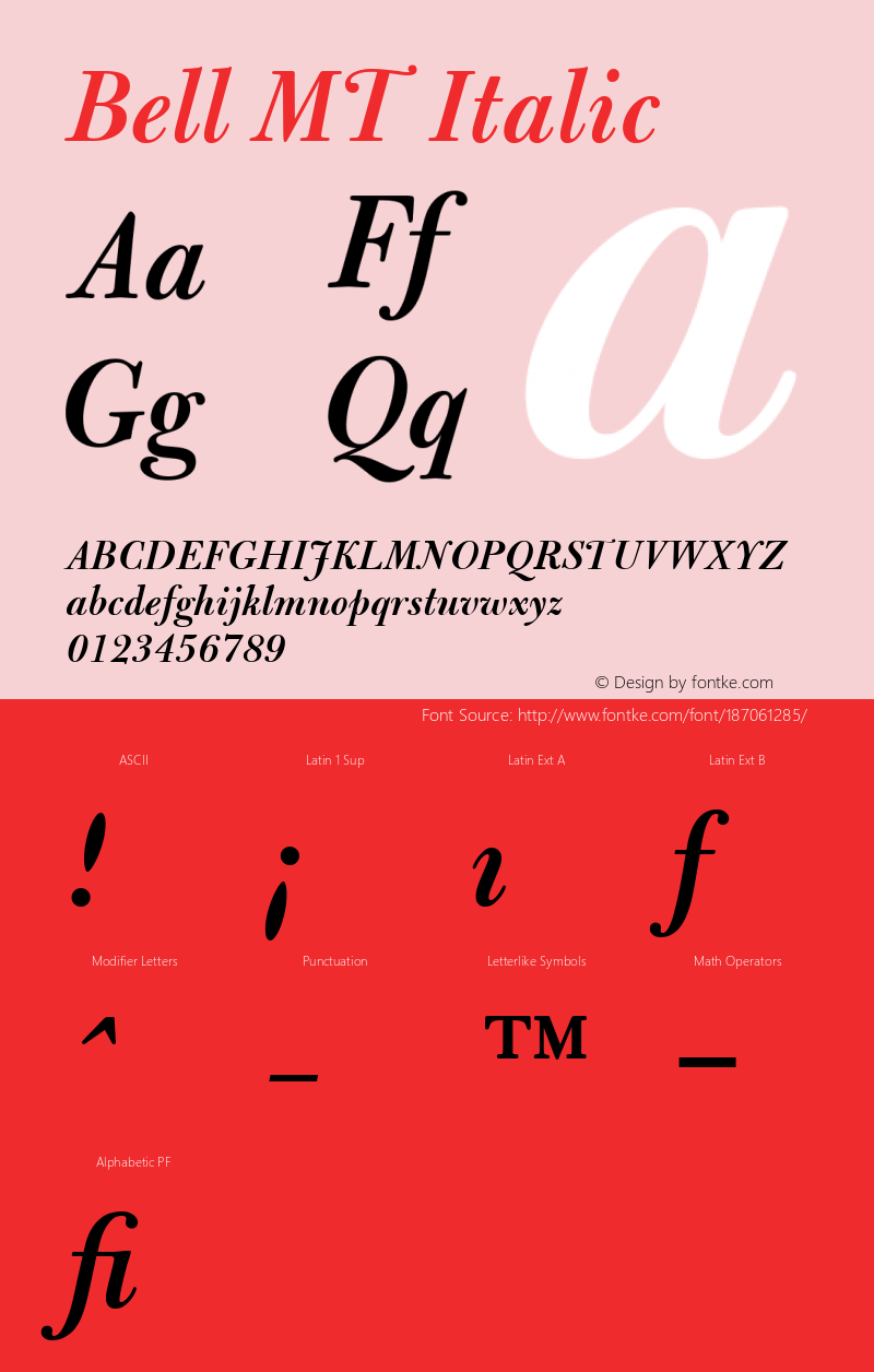 Bell MT Italic 001.005图片样张