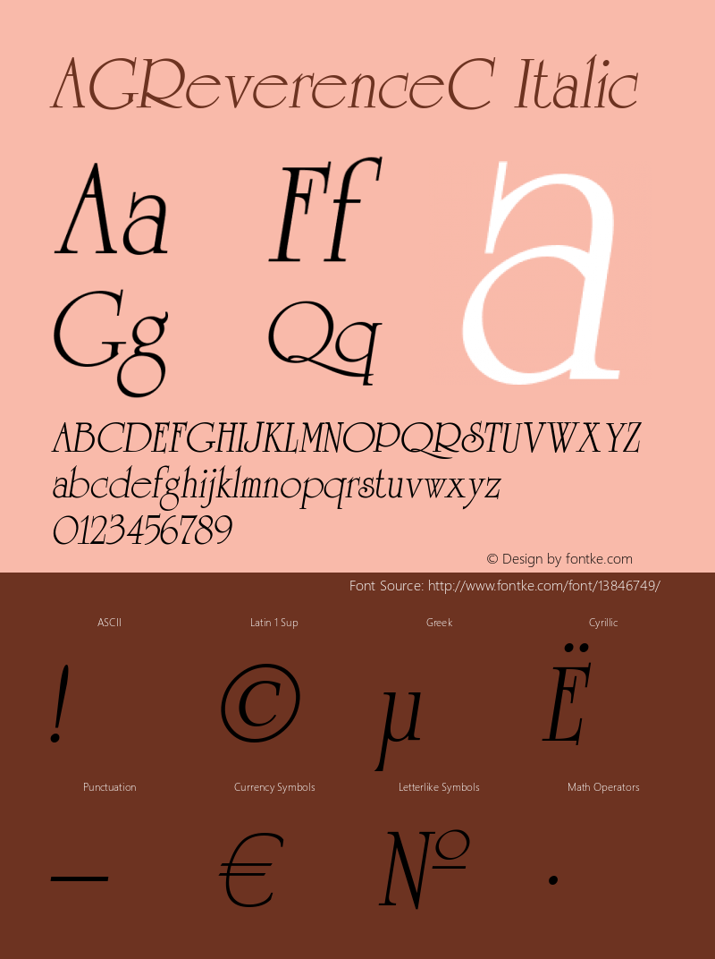 AGReverenceC Italic OTF 1.0;PS 001.000;Core 116;AOCW 1.0 161图片样张