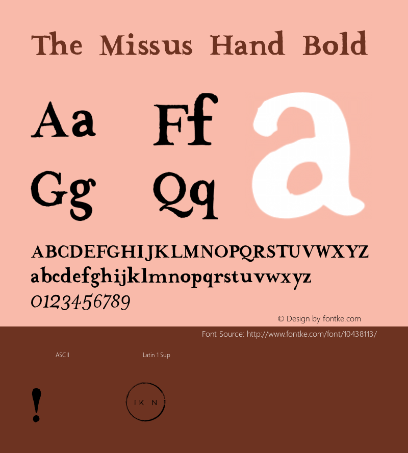 The Missus Hand Bold Unknown图片样张