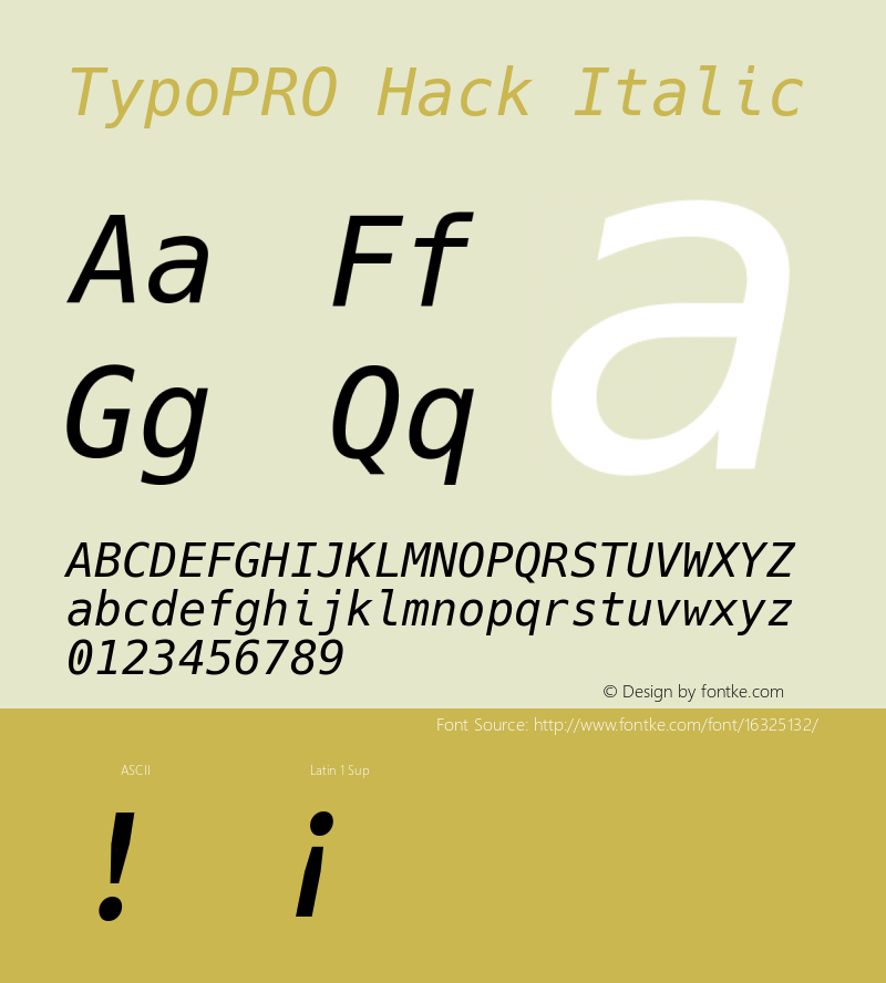 TypoPRO Hack Italic Version 2.018图片样张