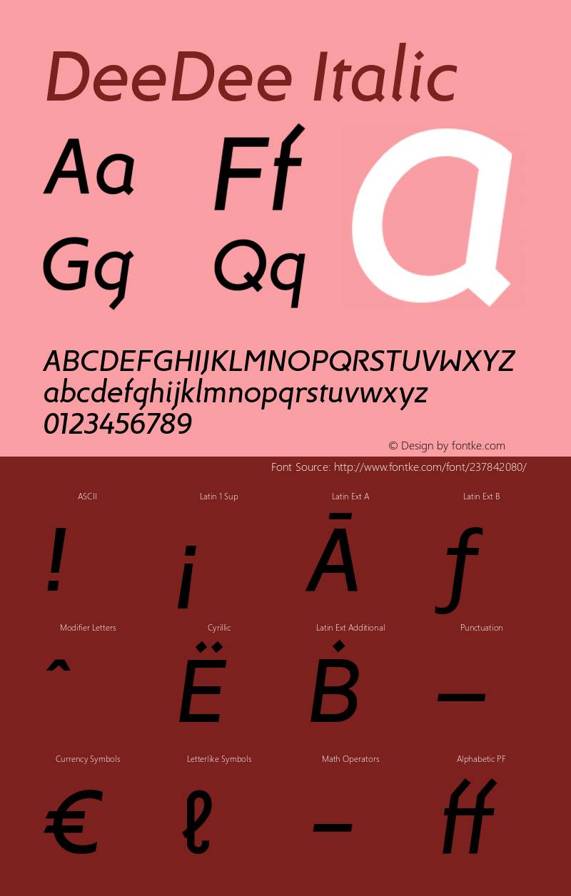 DeeDee Italic Version 1.000 | wf-r图片样张