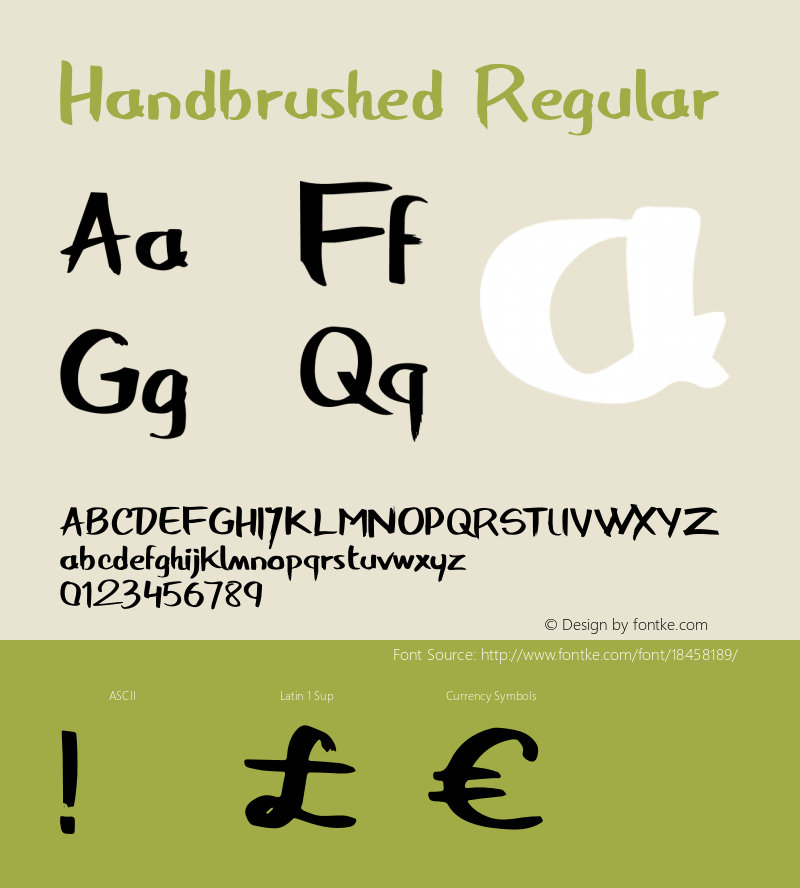 Handbrushed Regular Version 1.002;Fontself Maker 1.1.0图片样张