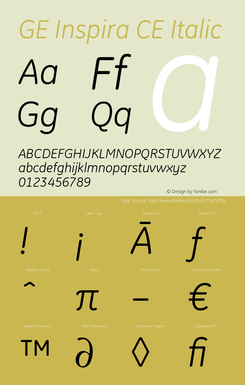 GE Inspira CE Italic Version 001.000图片样张