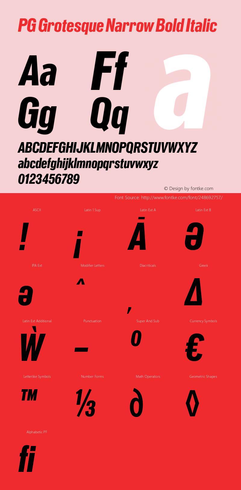 PG Grotesque Narrow Bold Italic Version 1.000;Glyphs 3.2 (3207)图片样张