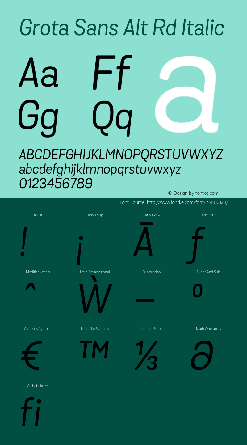 Grota Sans Alt Rd Italic Version 1.00图片样张