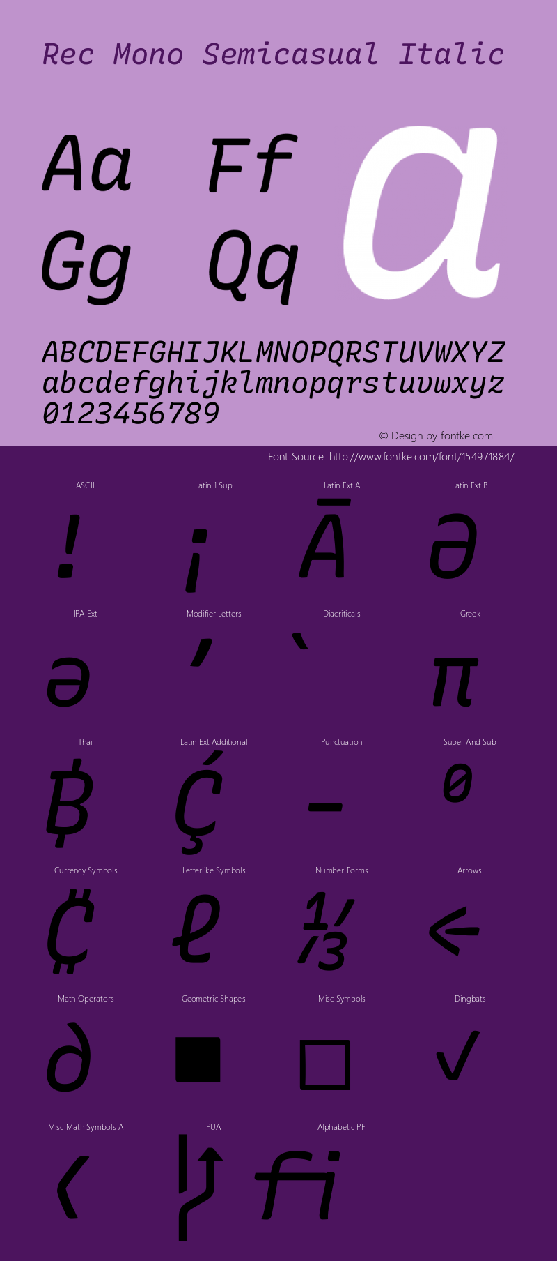 Rec Mono Semicasual Italic Version 1.077图片样张