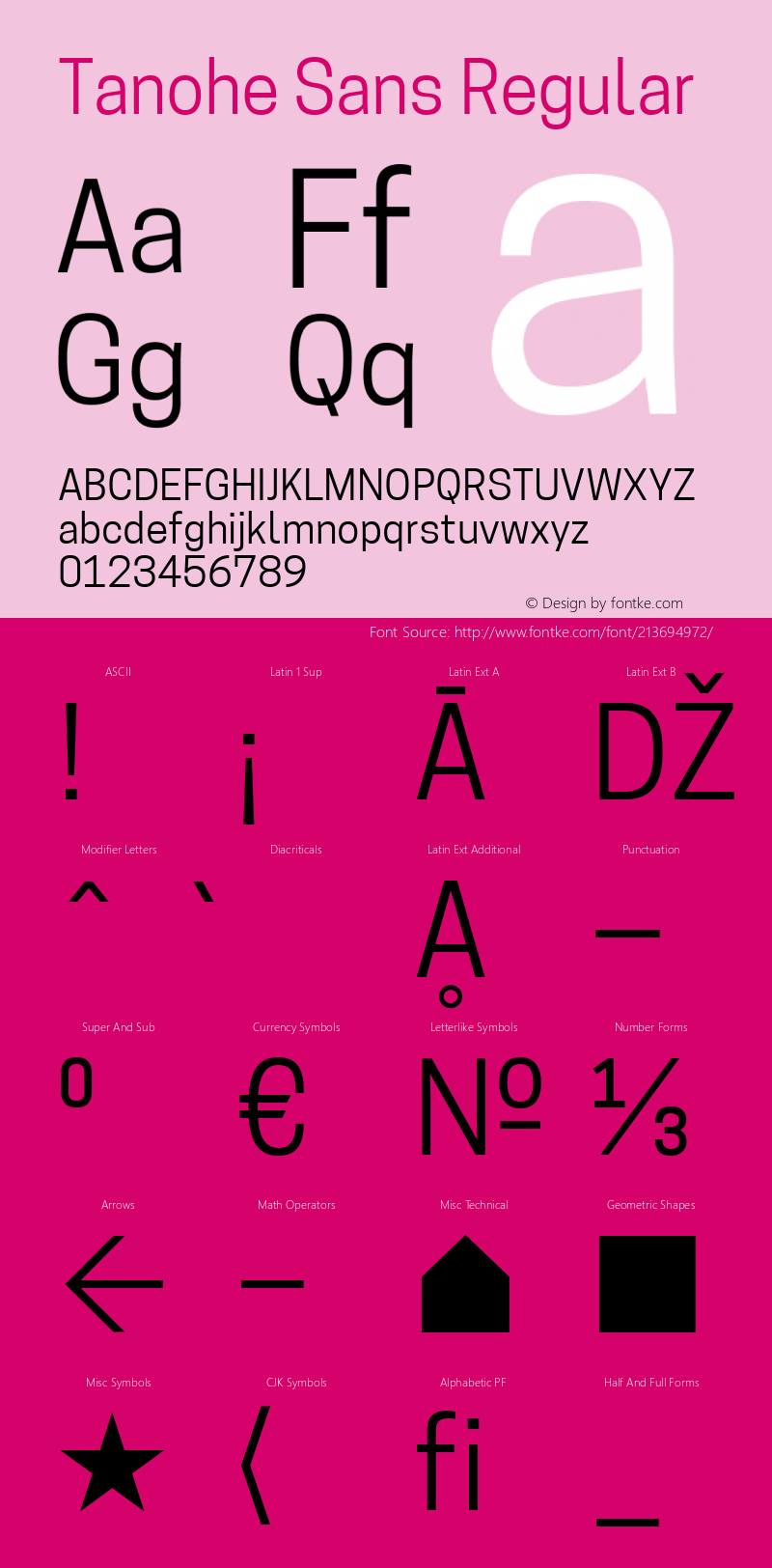 Tanohe Sans Version 1.00;March 11, 2020;FontCreator 12.0.0.2522 64-bit; ttfautohint (v1.8.3)图片样张