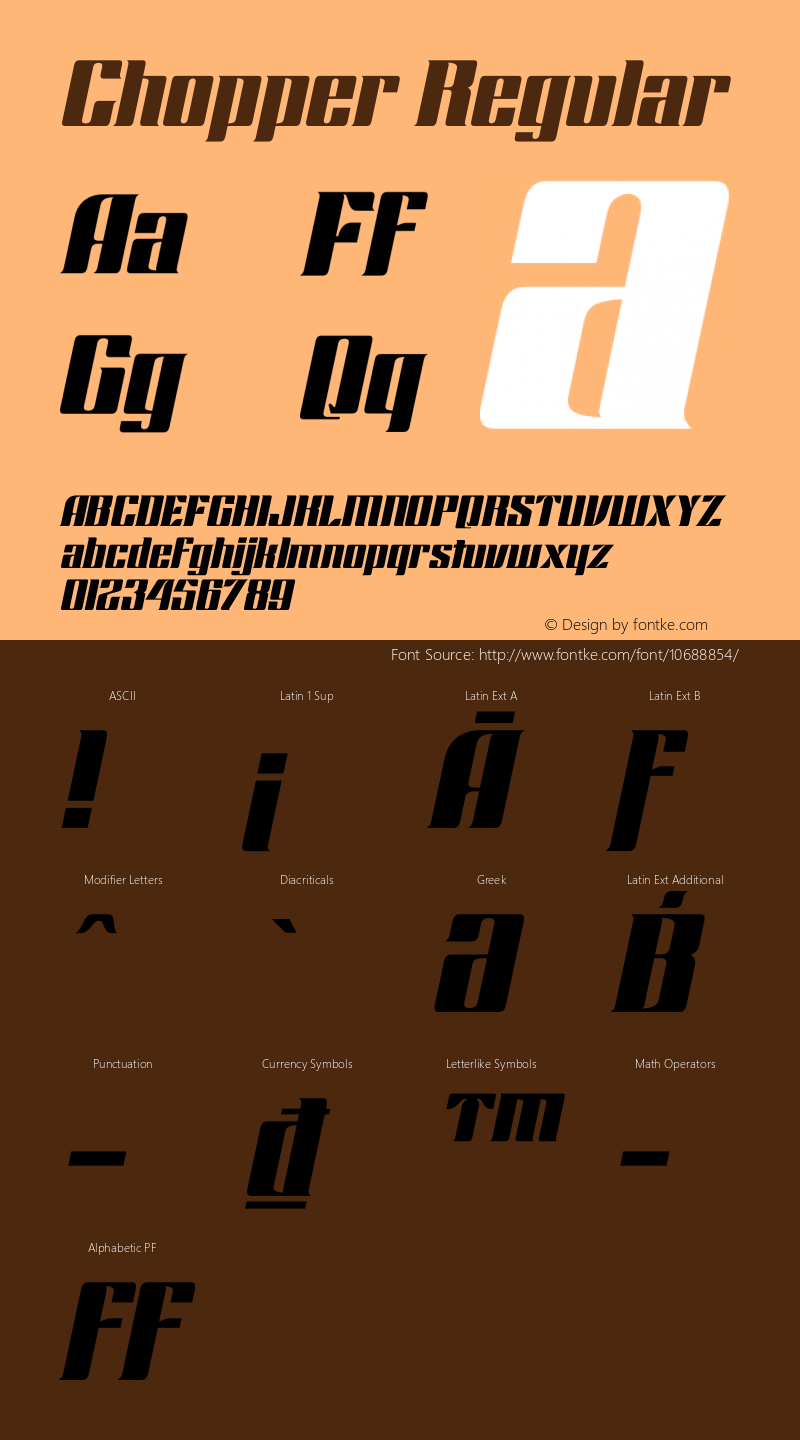 Chopper Regular 1.0 Sept 2007;com.myfonts.easy.canadatype.chopper.italic.wfkit2.version.3rYQ图片样张