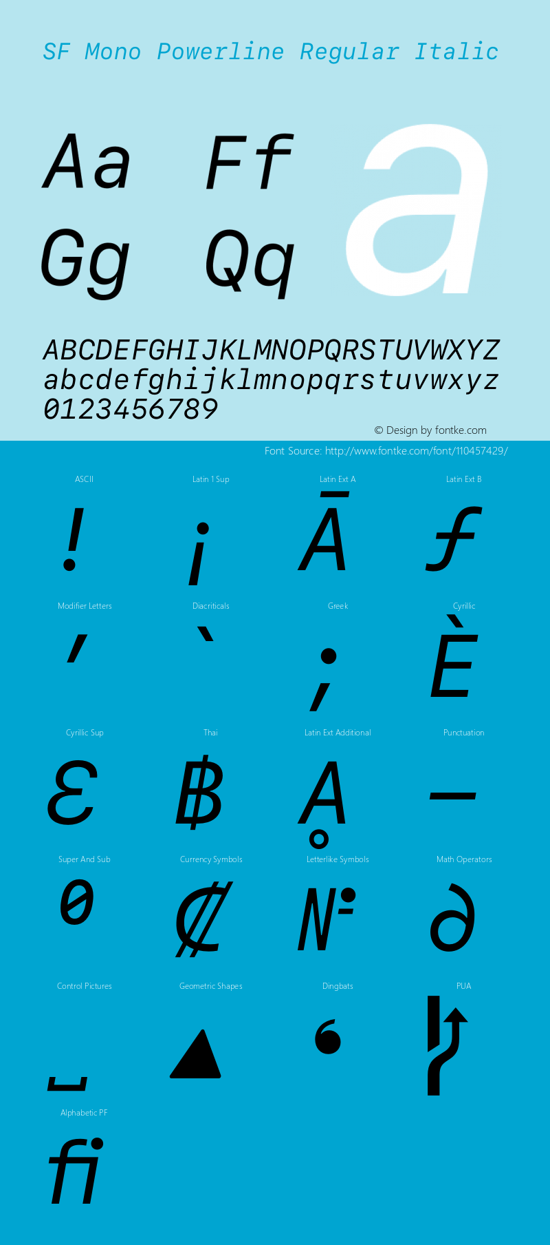 SF Mono Regular Italic Version 16.0d1e1图片样张
