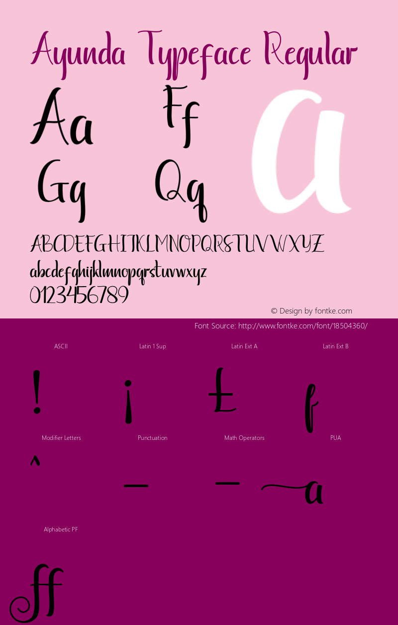 Ayunda Typeface Regular Version 1.000图片样张