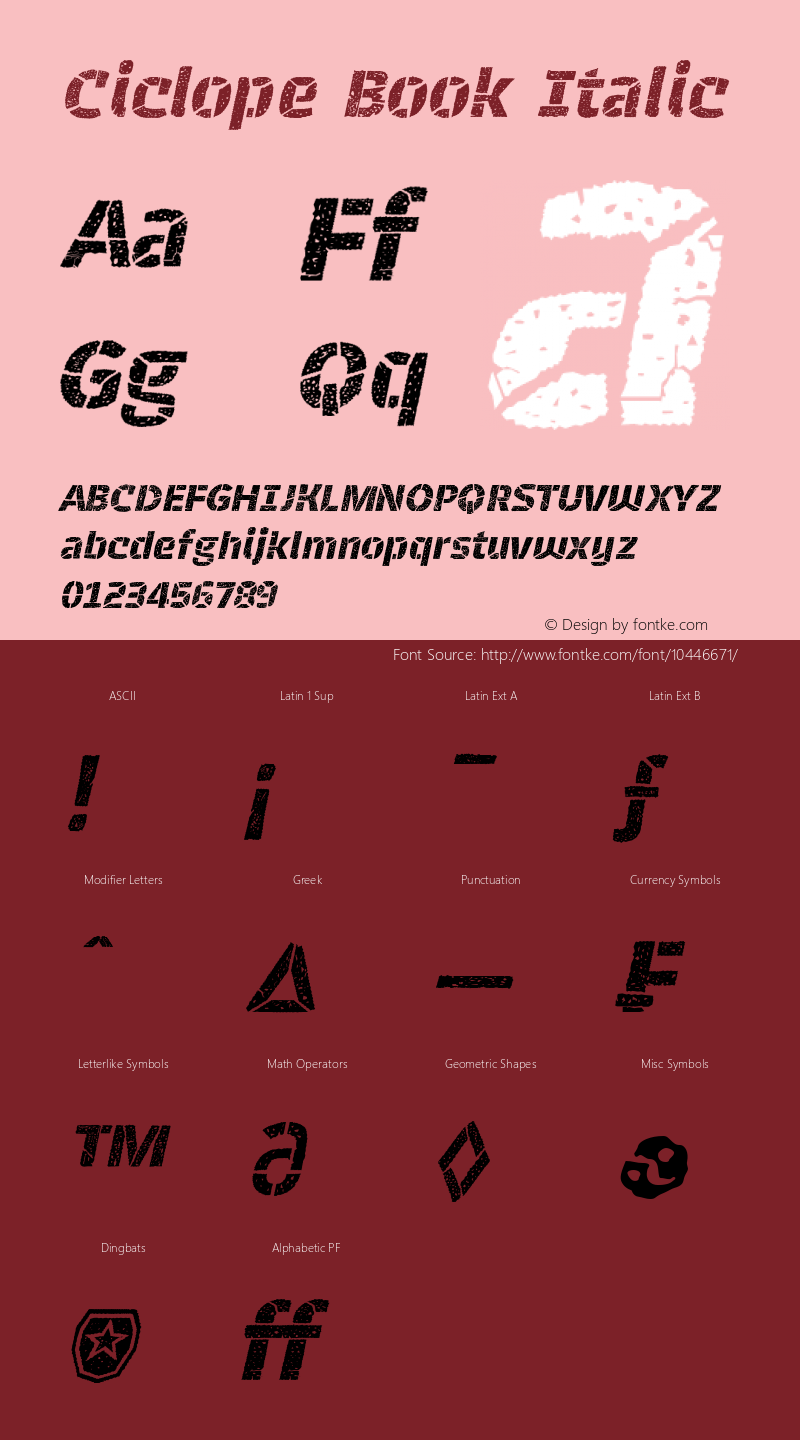 Ciclope Book Italic Version 1.7图片样张