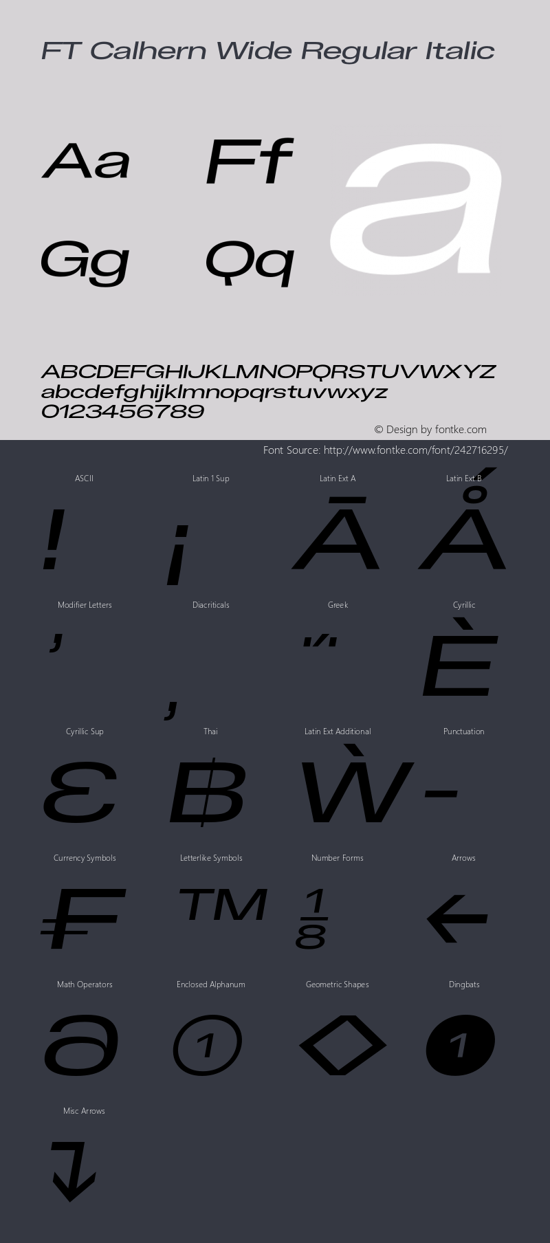 FT Calhern Wide Regular Italic Version 1.001 (2023-01-31) | web-otf图片样张