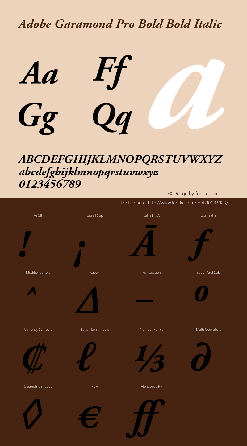 Adobe Garamond Pro Bold Bold Italic OTF 1.005;PS 001.000;Core 1.0.23;hotunix 1.28图片样张