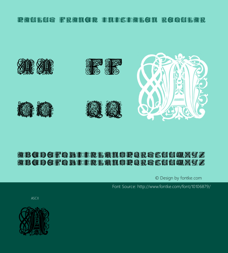 Paulus Franck Initialen Regular OTF 1.000;PS 001.000;Core 1.0.29图片样张