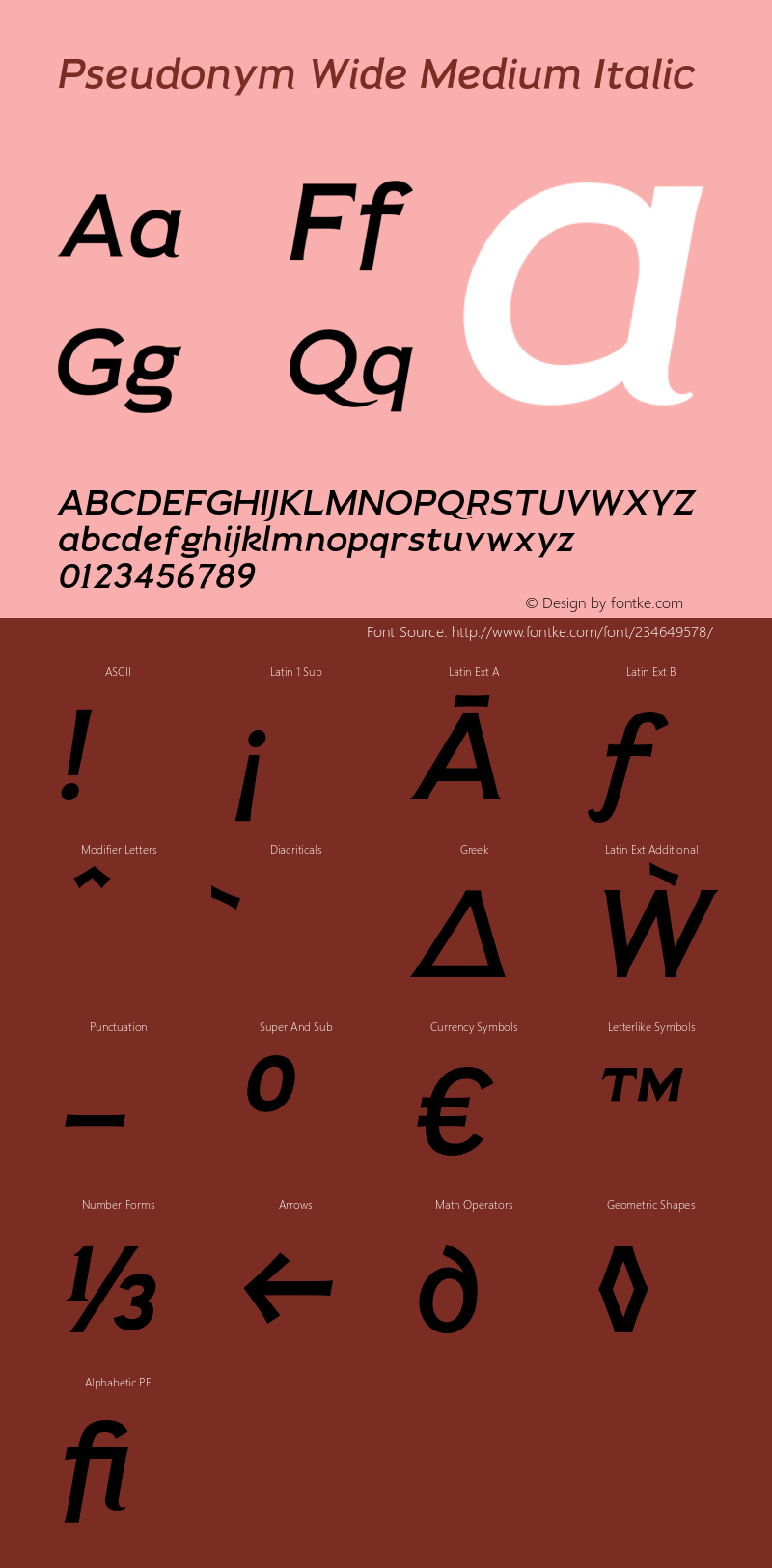 Pseudonym-WideMediumItalic Version 1.000;PS 001.000;hotconv 1.0.88;makeotf.lib2.5.64775图片样张