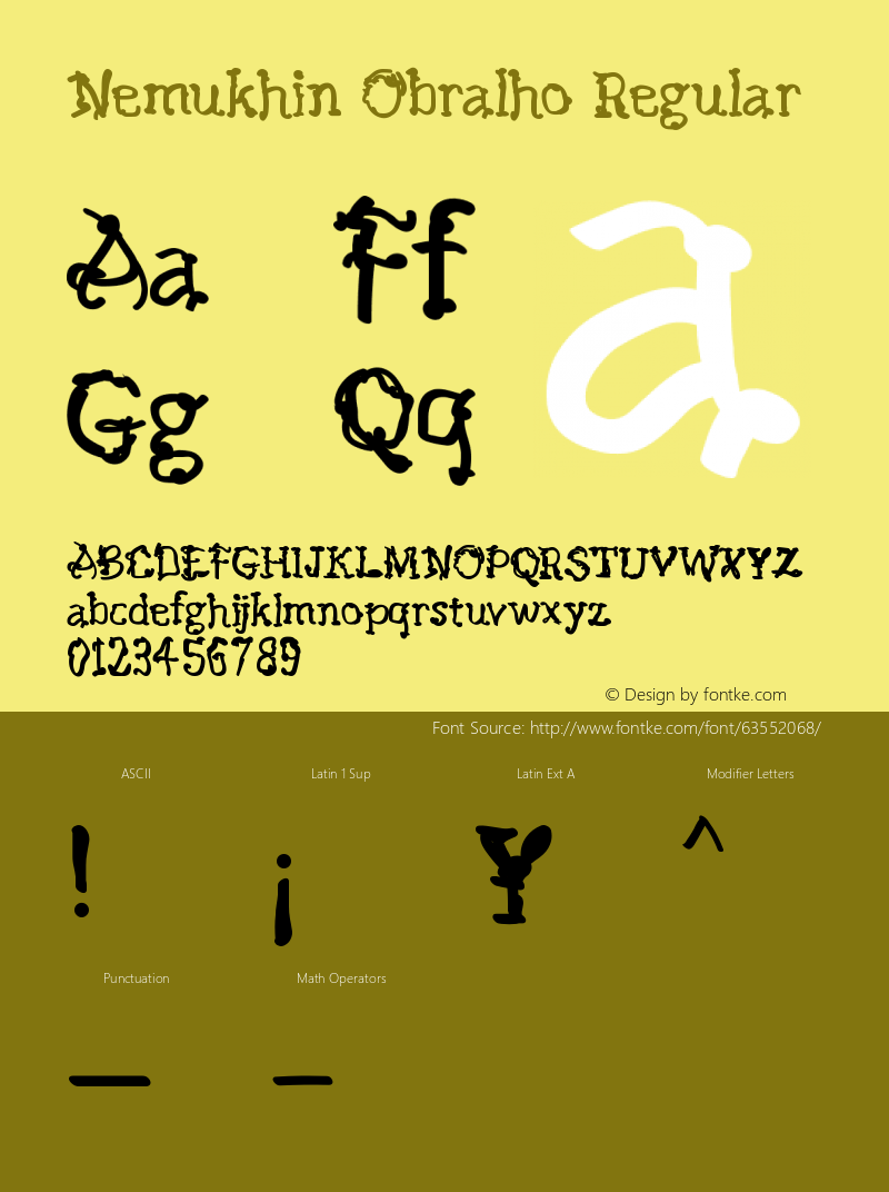 Nemukhin Obralho Version 1.002;Fontself Maker 3.5.1图片样张